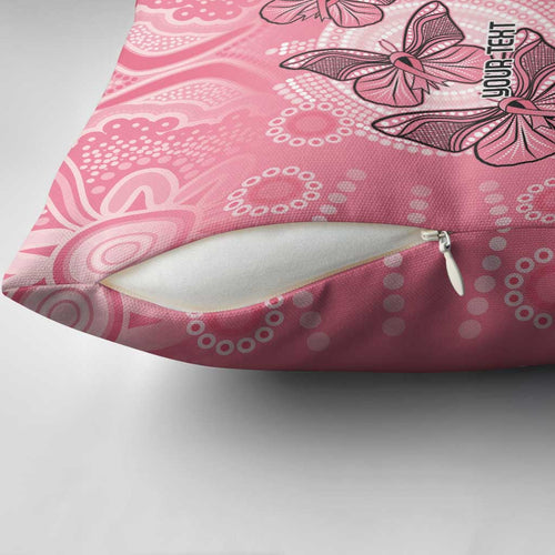 Personalized Pink Butterfly Spirit Pillow Cover Australia’s Breast Cancer Awareness - Aussie Hoodie