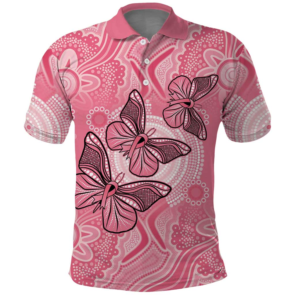 Personalized Pink Butterfly Spirit Polo Shirt Australia’s Breast Cancer Awareness - Aussie Hoodie