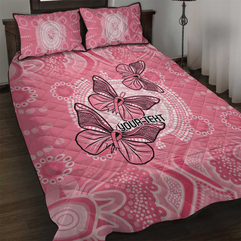 Personalized Pink Butterfly Spirit Quilt Bed Set Australia’s Breast Cancer Awareness - Aussie Hoodie