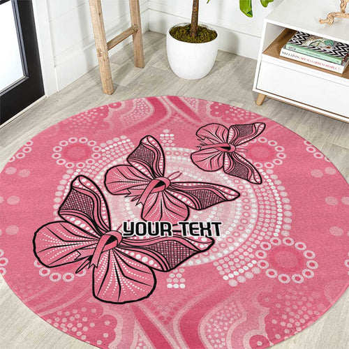 Personalized Pink Butterfly Spirit Round Carpet Australia’s Breast Cancer Awareness - Aussie Hoodie