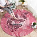 Personalized Pink Butterfly Spirit Round Carpet Australia’s Breast Cancer Awareness - Aussie Hoodie