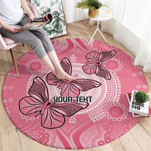 Personalized Pink Butterfly Spirit Round Carpet Australia’s Breast Cancer Awareness - Aussie Hoodie
