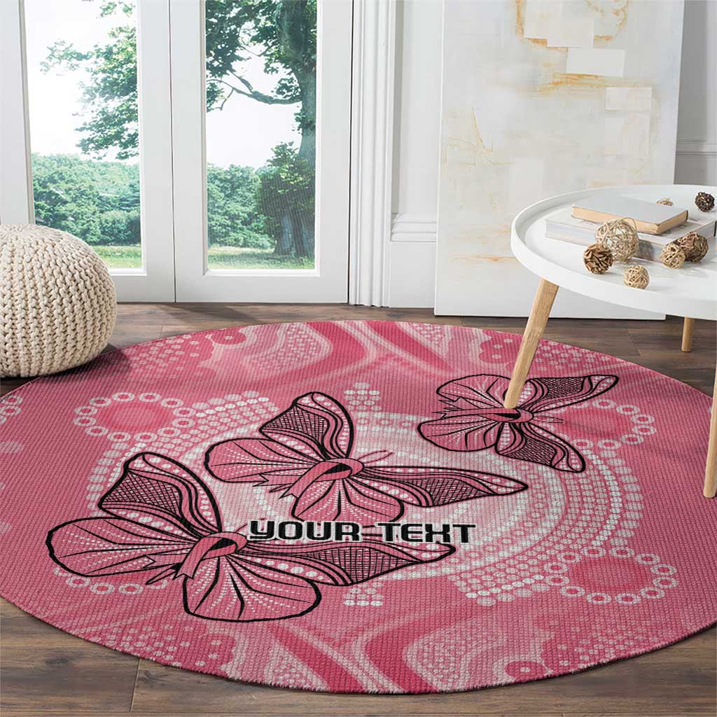 Personalized Pink Butterfly Spirit Round Carpet Australia’s Breast Cancer Awareness - Aussie Hoodie