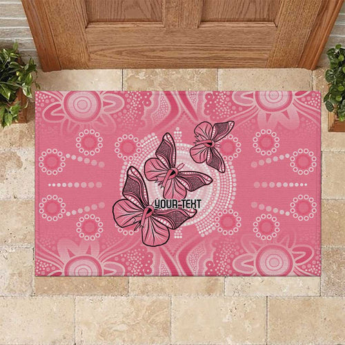 Personalized Pink Butterfly Spirit Rubber Doormat Australia’s Breast Cancer Awareness - Aussie Hoodie