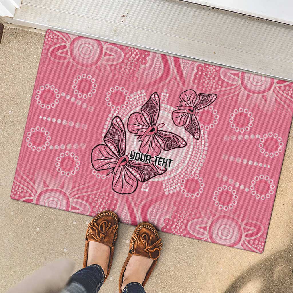 Personalized Pink Butterfly Spirit Rubber Doormat Australia’s Breast Cancer Awareness - Aussie Hoodie