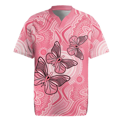 Personalized Pink Butterfly Spirit Rugby Jersey Australia’s Breast Cancer Awareness - Aussie Hoodie