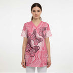 Personalized Pink Butterfly Spirit Scrub Top Australia’s Breast Cancer Awareness - Aussie Hoodie