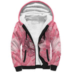 Personalized Pink Butterfly Spirit Sherpa Hoodie Australia’s Breast Cancer Awareness - Aussie Hoodie