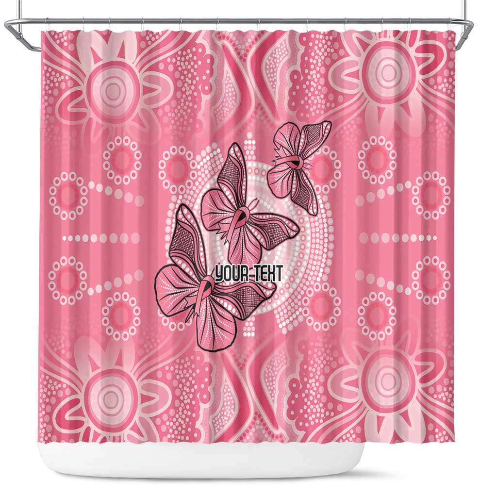 Personalized Pink Butterfly Spirit Shower Curtain Australia’s Breast Cancer Awareness - Aussie Hoodie