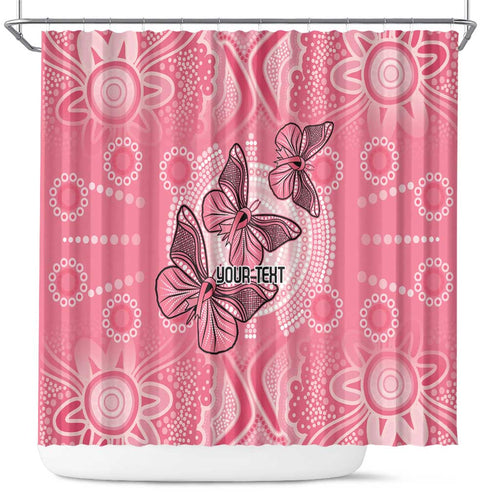 Personalized Pink Butterfly Spirit Shower Curtain Australia’s Breast Cancer Awareness - Aussie Hoodie
