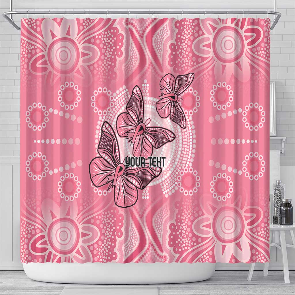Personalized Pink Butterfly Spirit Shower Curtain Australia’s Breast Cancer Awareness - Aussie Hoodie
