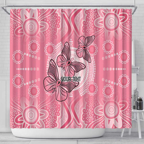 Personalized Pink Butterfly Spirit Shower Curtain Australia’s Breast Cancer Awareness - Aussie Hoodie