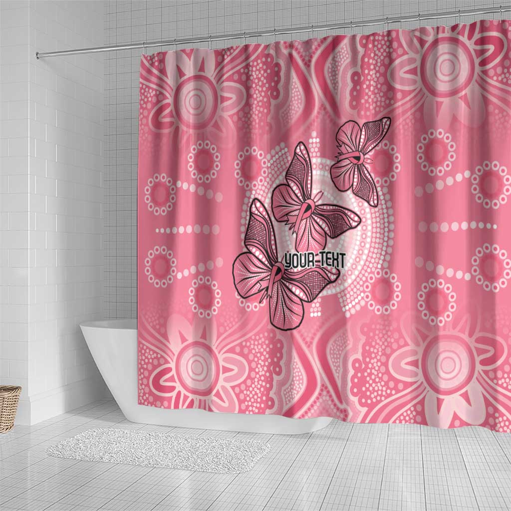 Personalized Pink Butterfly Spirit Shower Curtain Australia’s Breast Cancer Awareness - Aussie Hoodie