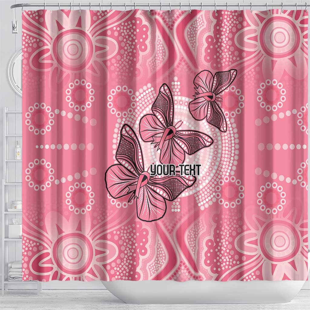 Personalized Pink Butterfly Spirit Shower Curtain Australia’s Breast Cancer Awareness - Aussie Hoodie