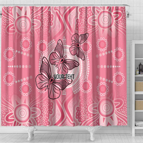 Personalized Pink Butterfly Spirit Shower Curtain Australia’s Breast Cancer Awareness - Aussie Hoodie