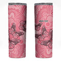 Personalized Pink Butterfly Spirit Skinny Tumbler Australia’s Breast Cancer Awareness - Aussie Hoodie