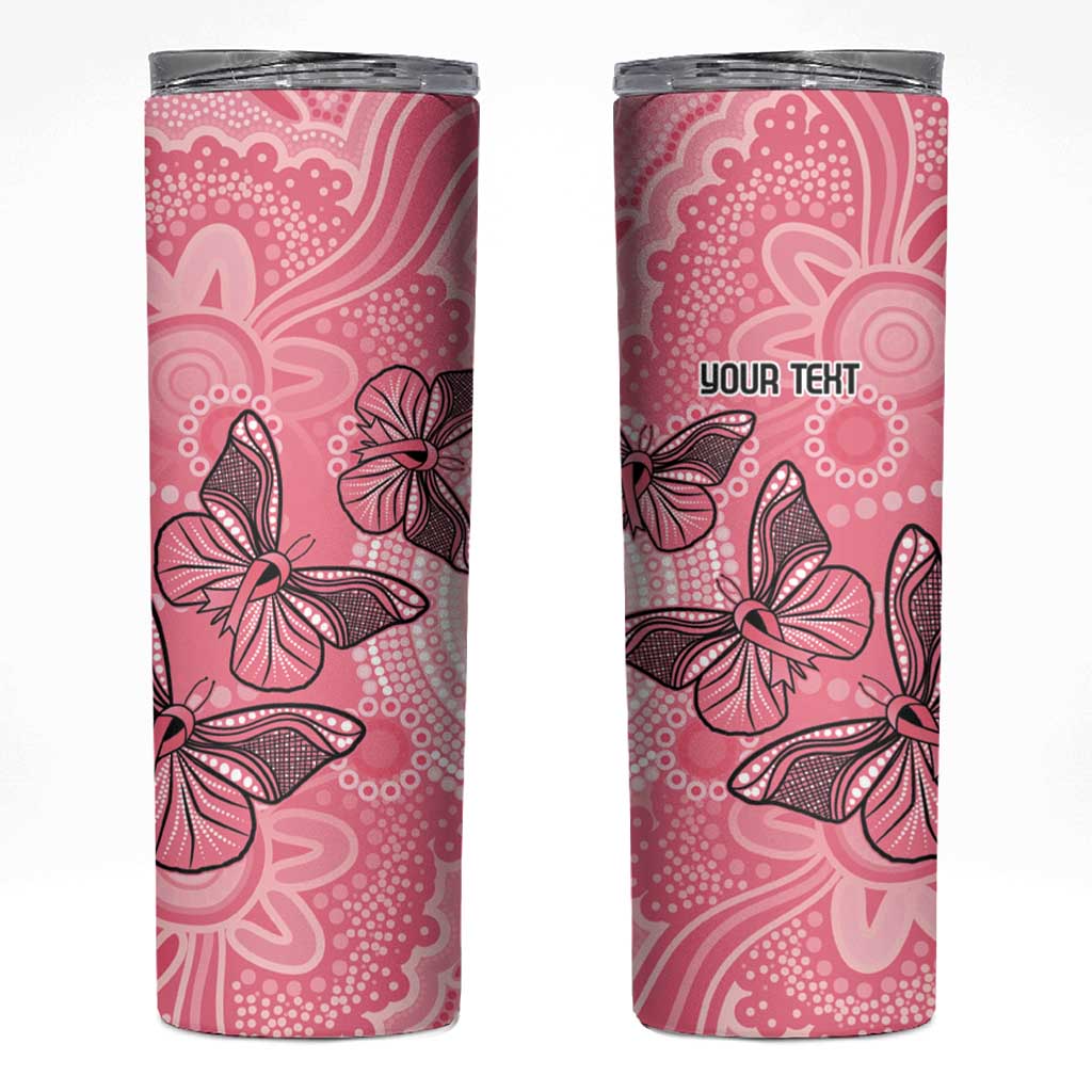Personalized Pink Butterfly Spirit Skinny Tumbler Australia’s Breast Cancer Awareness - Aussie Hoodie