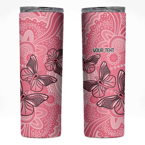 Personalized Pink Butterfly Spirit Skinny Tumbler Australia’s Breast Cancer Awareness - Aussie Hoodie