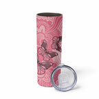 Personalized Pink Butterfly Spirit Skinny Tumbler Australia’s Breast Cancer Awareness - Aussie Hoodie