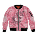 Personalized Pink Butterfly Spirit Sleeve Zip Bomber Jacket Australia’s Breast Cancer Awareness - Aussie Hoodie