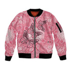 Personalized Pink Butterfly Spirit Sleeve Zip Bomber Jacket Australia’s Breast Cancer Awareness - Aussie Hoodie