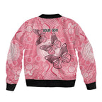 Personalized Pink Butterfly Spirit Sleeve Zip Bomber Jacket Australia’s Breast Cancer Awareness - Aussie Hoodie