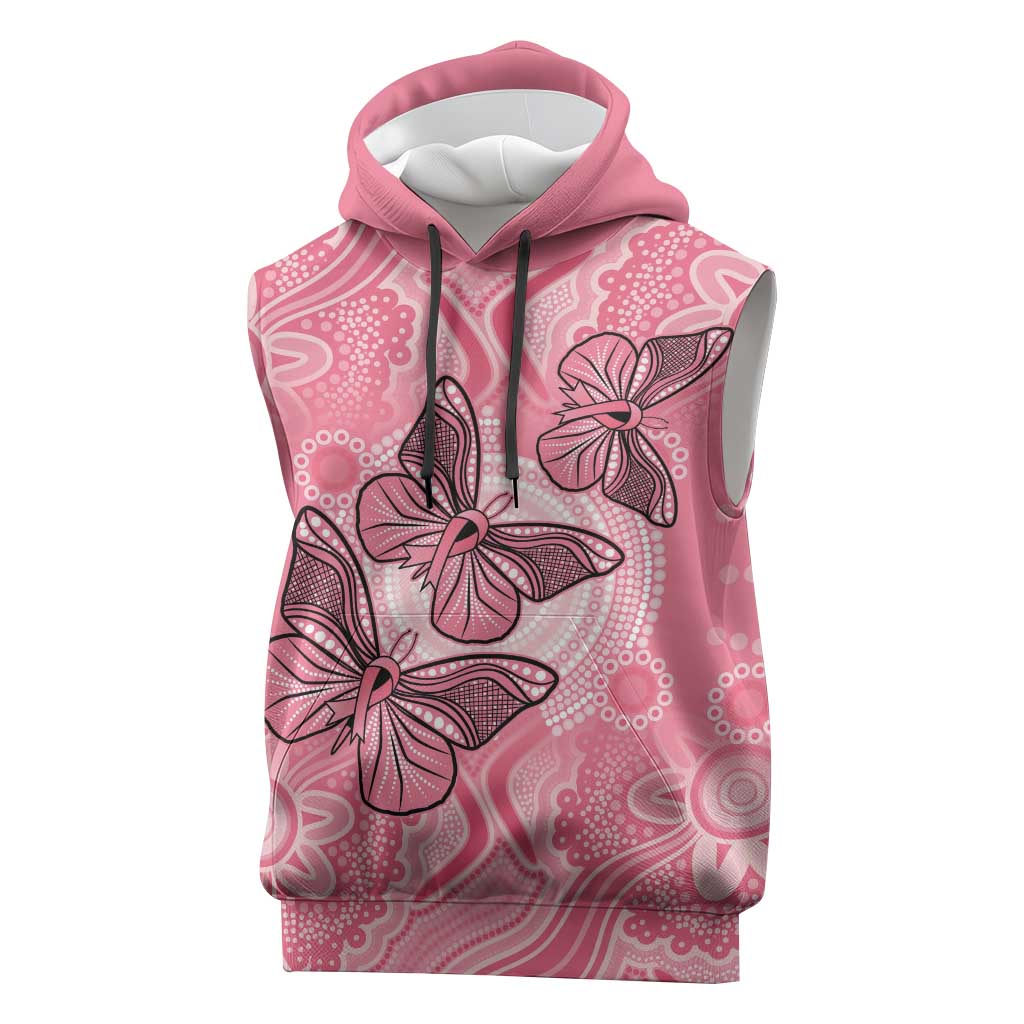 Personalized Pink Butterfly Spirit Sleeveless Hoodie Australia’s Breast Cancer Awareness - Aussie Hoodie