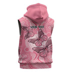 Personalized Pink Butterfly Spirit Sleeveless Hoodie Australia’s Breast Cancer Awareness - Aussie Hoodie