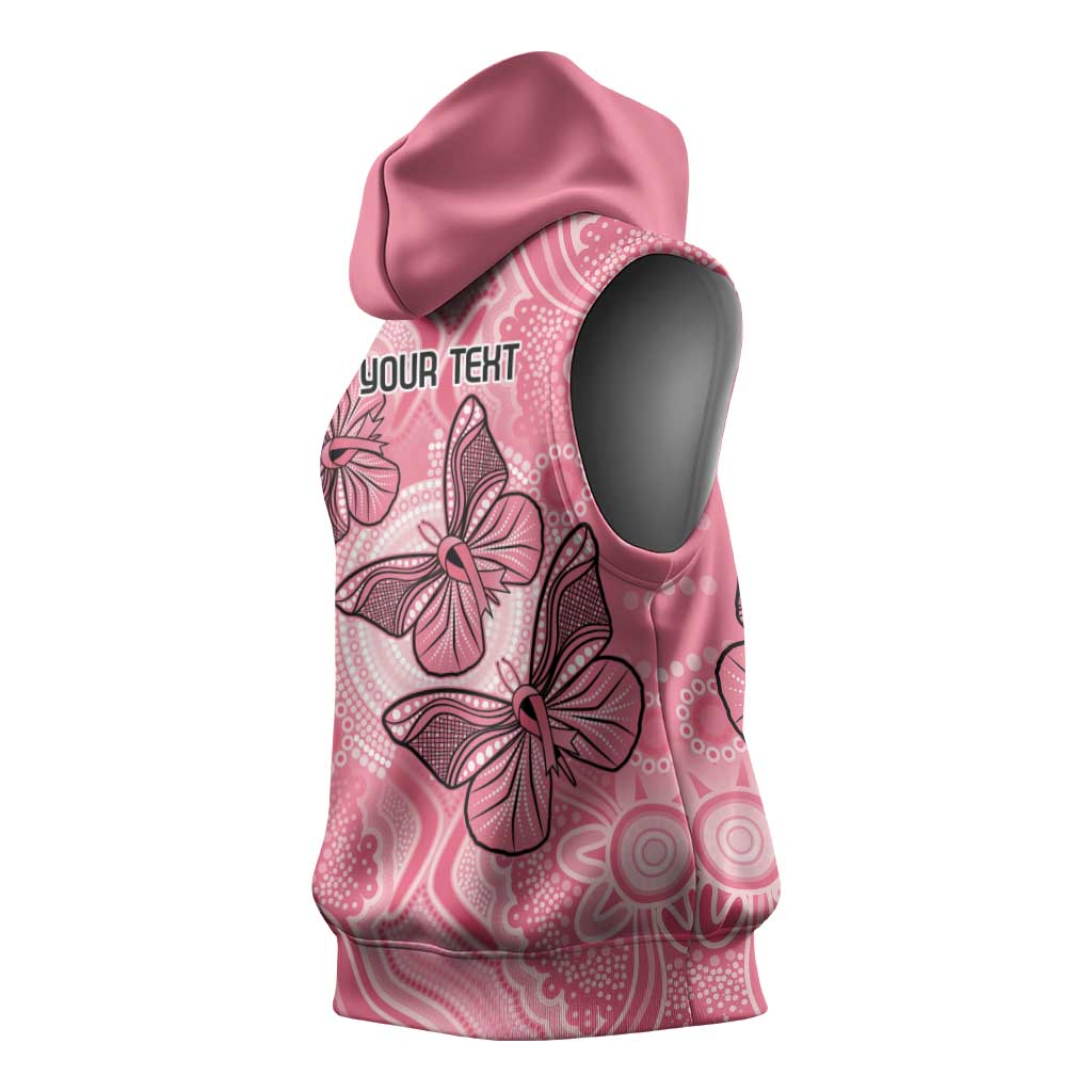 Personalized Pink Butterfly Spirit Sleeveless Hoodie Australia’s Breast Cancer Awareness - Aussie Hoodie