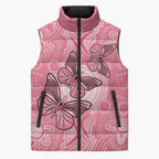 Personalized Pink Butterfly Spirit Sleeveless Puffer Jacket Australia’s Breast Cancer Awareness - Aussie Hoodie