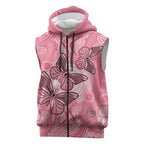 Personalized Pink Butterfly Spirit Sleeveless Zip Hoodie Australias Breast Cancer Awareness LT9