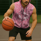 Personalized Pink Butterfly Spirit Sleeveless Zip Hoodie Australias Breast Cancer Awareness LT9