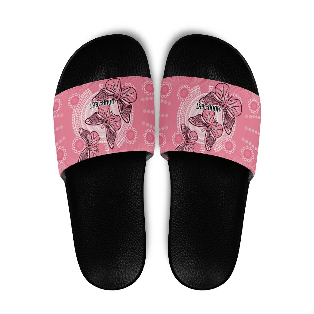 Personalized Pink Butterfly Spirit Slide Sandals Australia’s Breast Cancer Awareness - Aussie Hoodie