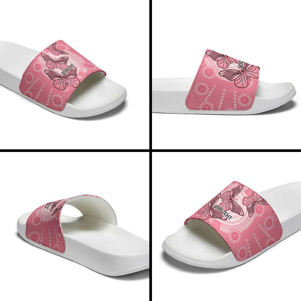 Personalized Pink Butterfly Spirit Slide Sandals Australia’s Breast Cancer Awareness - Aussie Hoodie