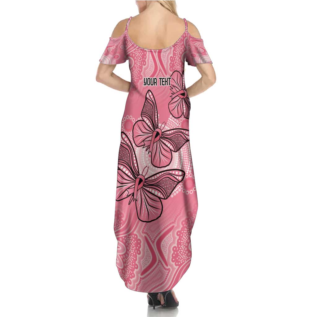 Personalized Pink Butterfly Spirit Summer Maxi Dress Australia’s Breast Cancer Awareness - Aussie Hoodie