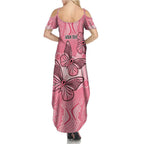 Personalized Pink Butterfly Spirit Summer Maxi Dress Australia’s Breast Cancer Awareness - Aussie Hoodie