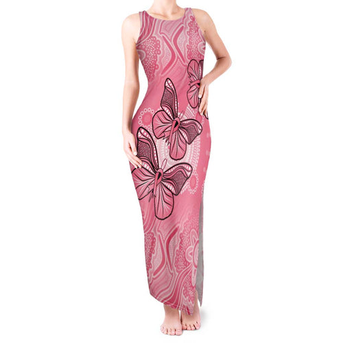 Personalized Pink Butterfly Spirit Tank Maxi Dress Australia’s Breast Cancer Awareness - Aussie Hoodie