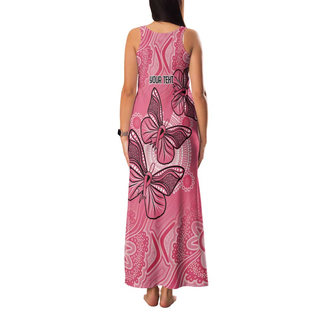 Personalized Pink Butterfly Spirit Tank Maxi Dress Australia’s Breast Cancer Awareness - Aussie Hoodie