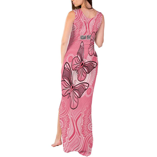 Personalized Pink Butterfly Spirit Tank Maxi Dress Australia’s Breast Cancer Awareness - Aussie Hoodie