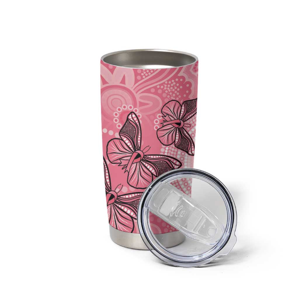 Personalized Pink Butterfly Spirit Tumbler Cup Australia’s Breast Cancer Awareness - Aussie Hoodie