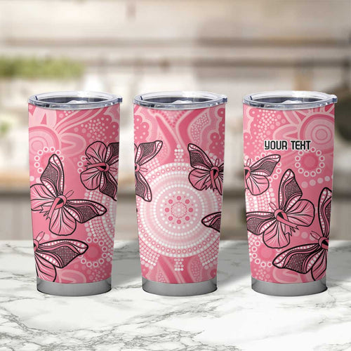 Personalized Pink Butterfly Spirit Tumbler Cup Australia’s Breast Cancer Awareness - Aussie Hoodie