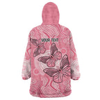 Personalized Pink Butterfly Spirit Wearable Blanket Hoodie Australia’s Breast Cancer Awareness - Aussie Hoodie
