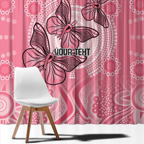 Personalized Pink Butterfly Spirit Window Curtain Australia’s Breast Cancer Awareness - Aussie Hoodie
