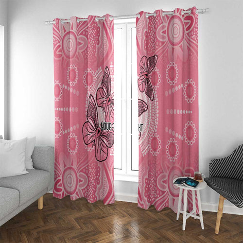Personalized Pink Butterfly Spirit Window Curtain Australia’s Breast Cancer Awareness - Aussie Hoodie