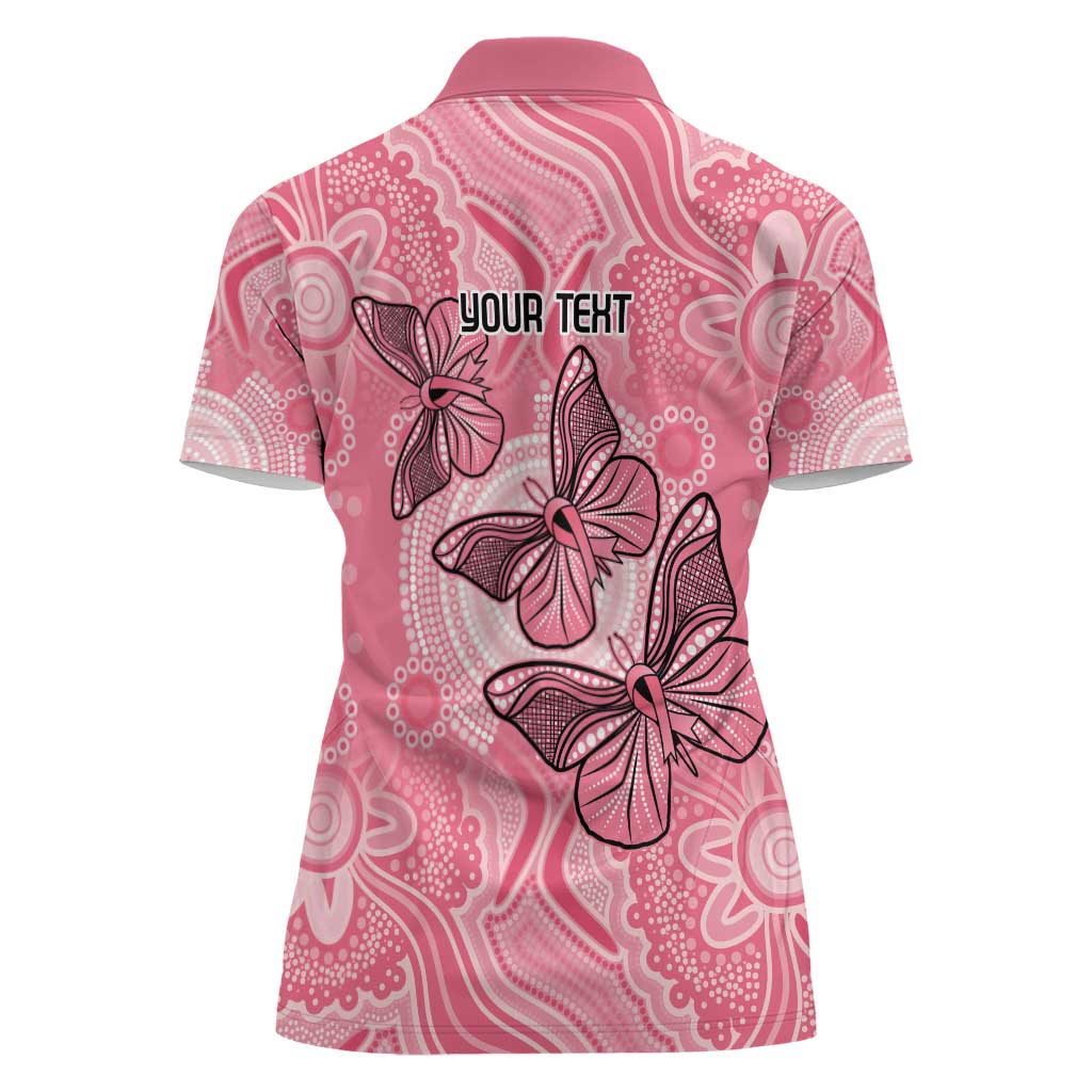 Personalized Pink Butterfly Spirit Women Polo Shirt Australia’s Breast Cancer Awareness - Aussie Hoodie
