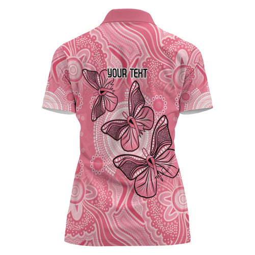 Personalized Pink Butterfly Spirit Women Polo Shirt Australia’s Breast Cancer Awareness - Aussie Hoodie