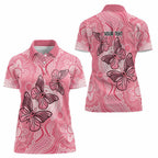 Personalized Pink Butterfly Spirit Women Polo Shirt Australia’s Breast Cancer Awareness - Aussie Hoodie