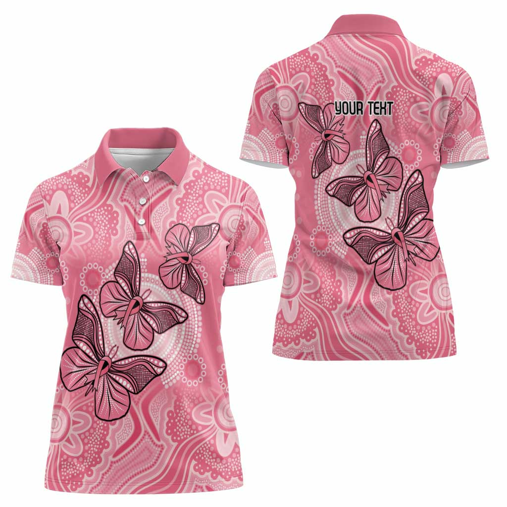 Personalized Pink Butterfly Spirit Women Polo Shirt Australia’s Breast Cancer Awareness - Aussie Hoodie