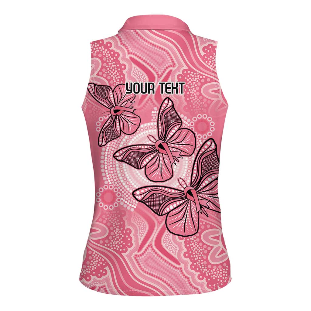 Personalized Pink Butterfly Spirit Women Sleeveless Polo Shirt Australia’s Breast Cancer Awareness - Aussie Hoodie