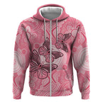Personalized Pink Butterfly Spirit Zip Hoodie Australia’s Breast Cancer Awareness - Aussie Hoodie